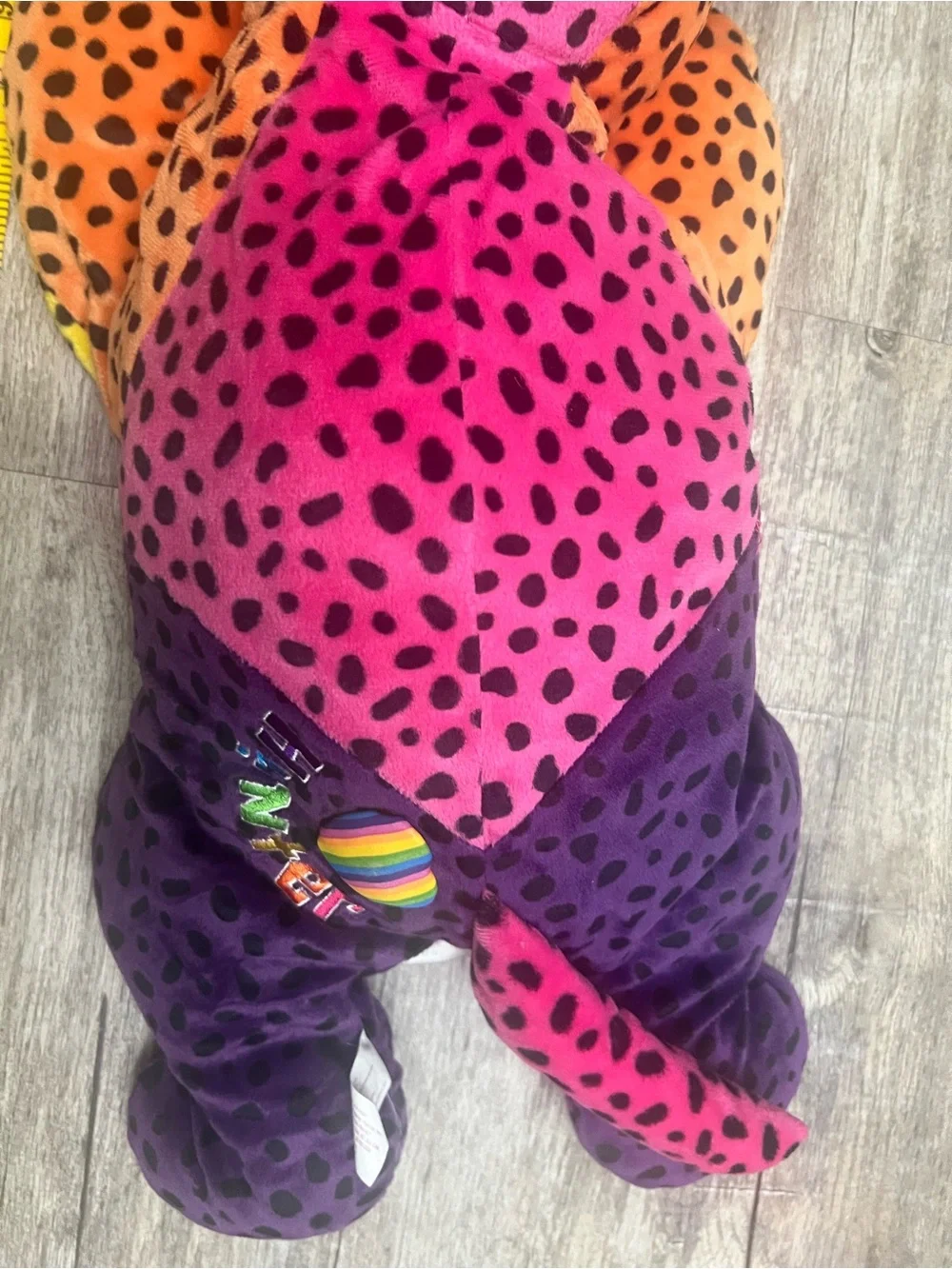 Vintage Lisa Frank Hunter Leopard Plush XL 24” Rainbow Stuffed Animal Rare